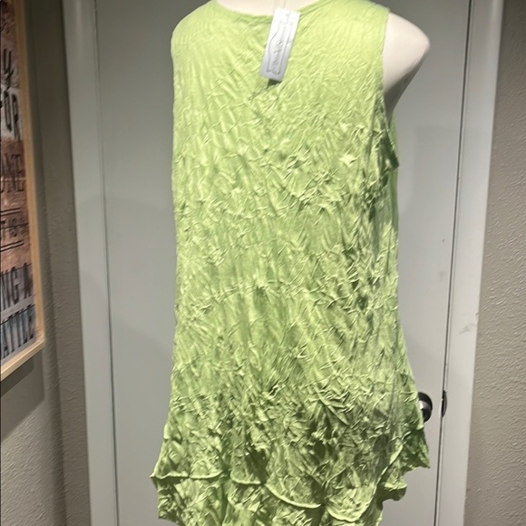 Vine Street Apparel Asymmetrical Green Tunic with Ruffles - Picture 6 of 16